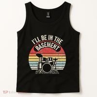 ILl Be In The Basement Drum Set Retro Vibe Tank Top thumb 2