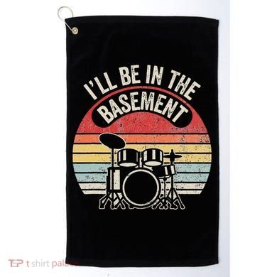 ILl Be In The Basement Drum Set Retro Vibe Golf Towel