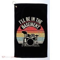 ILl Be In The Basement Drum Set Retro Vibe Golf Towel thumb 0