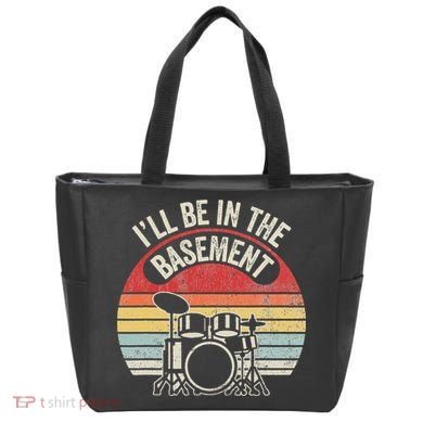 ILl Be In The Basement Drum Set Retro Vibe Tote Bag