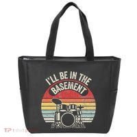 ILl Be In The Basement Drum Set Retro Vibe Tote Bag thumb 0