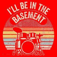 ILl Be In The Basement Drum Set Retro Vibe Santa Hat thumb 1