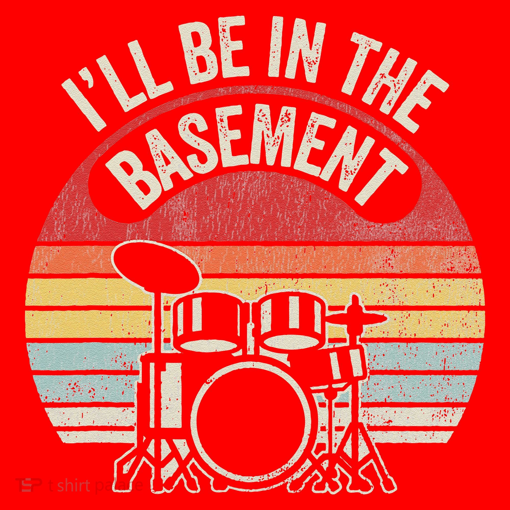 ILl Be In The Basement Drum Set Retro Vibe Santa Hat
