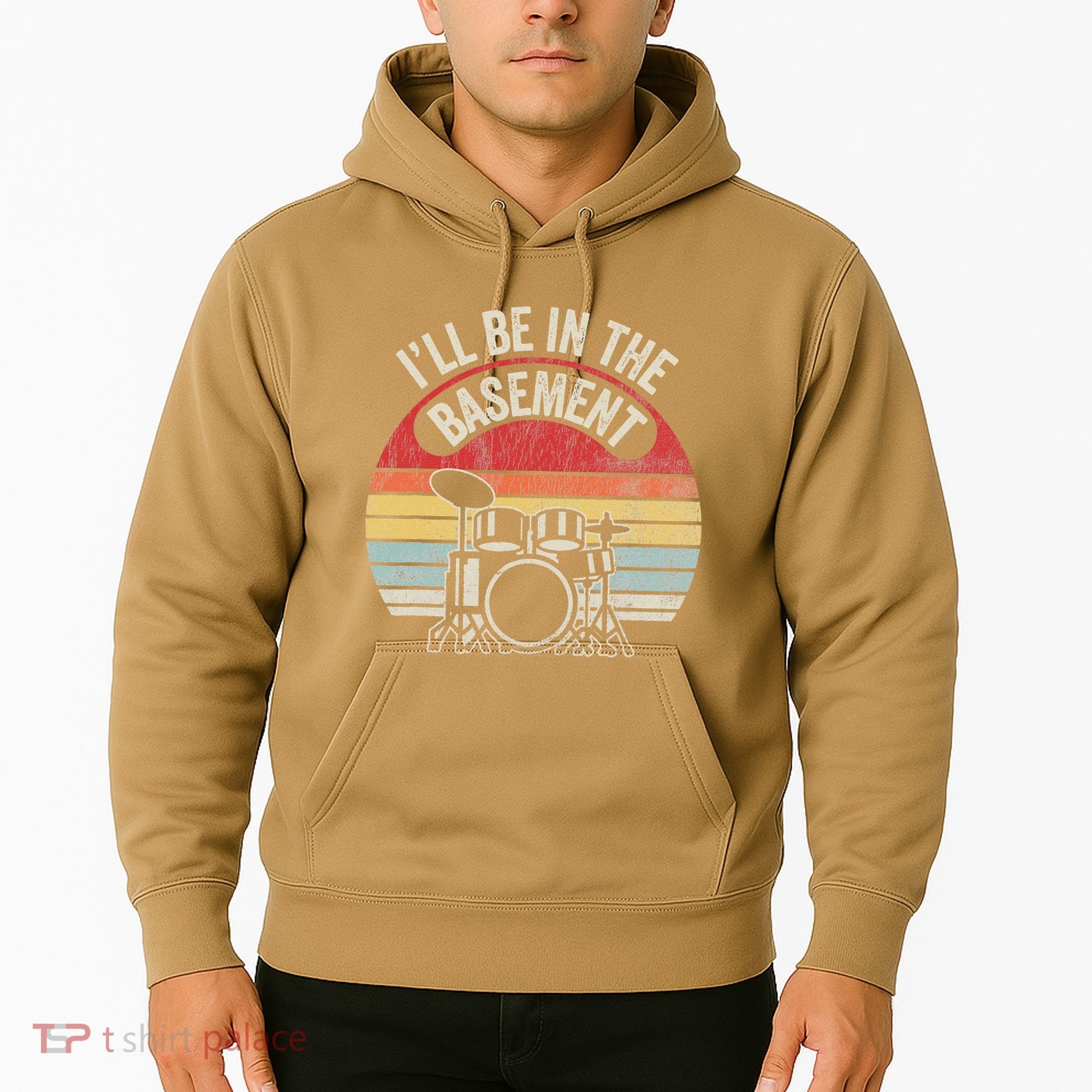 ILl Be In The Basement Drum Set Retro Vibe Hoodie
