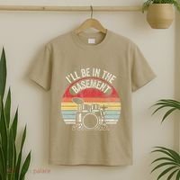 ILl Be In The Basement Drum Set Retro Vibe T-Shirt thumb 2