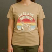 ILl Be In The Basement Drum Set Retro Vibe T-Shirt thumb 4