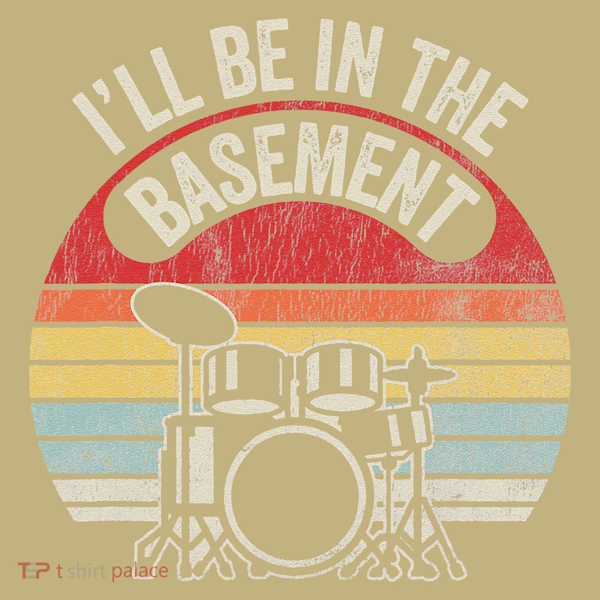 ILl Be In The Basement Drum Set Retro Vibe Mousepad