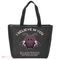 I Believe In You But I Also Believe In Mothman Funny Cryptid Tote Bag thumb 0