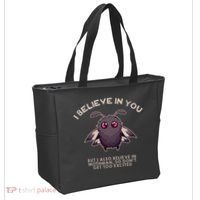 I Believe In You But I Also Believe In Mothman Funny Cryptid Tote Bag thumb 2