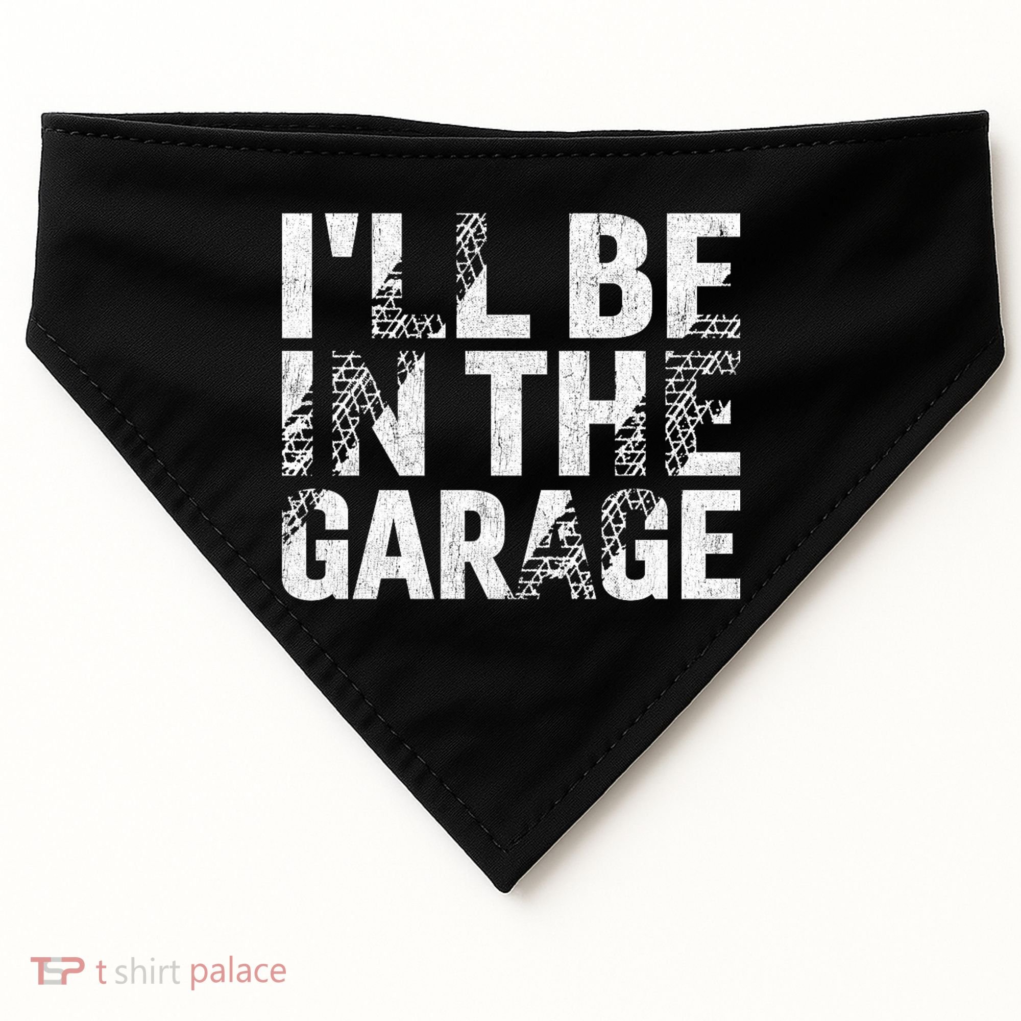 ILl Be In The Garage Dad Car Mechanic Garage Fathers Day USA-Made Doggie Bandana