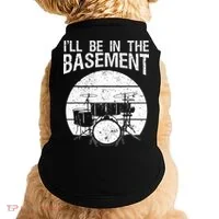 I'll Be In The Basement Drum Set Drumming Drummer Doggie Tank thumb 0