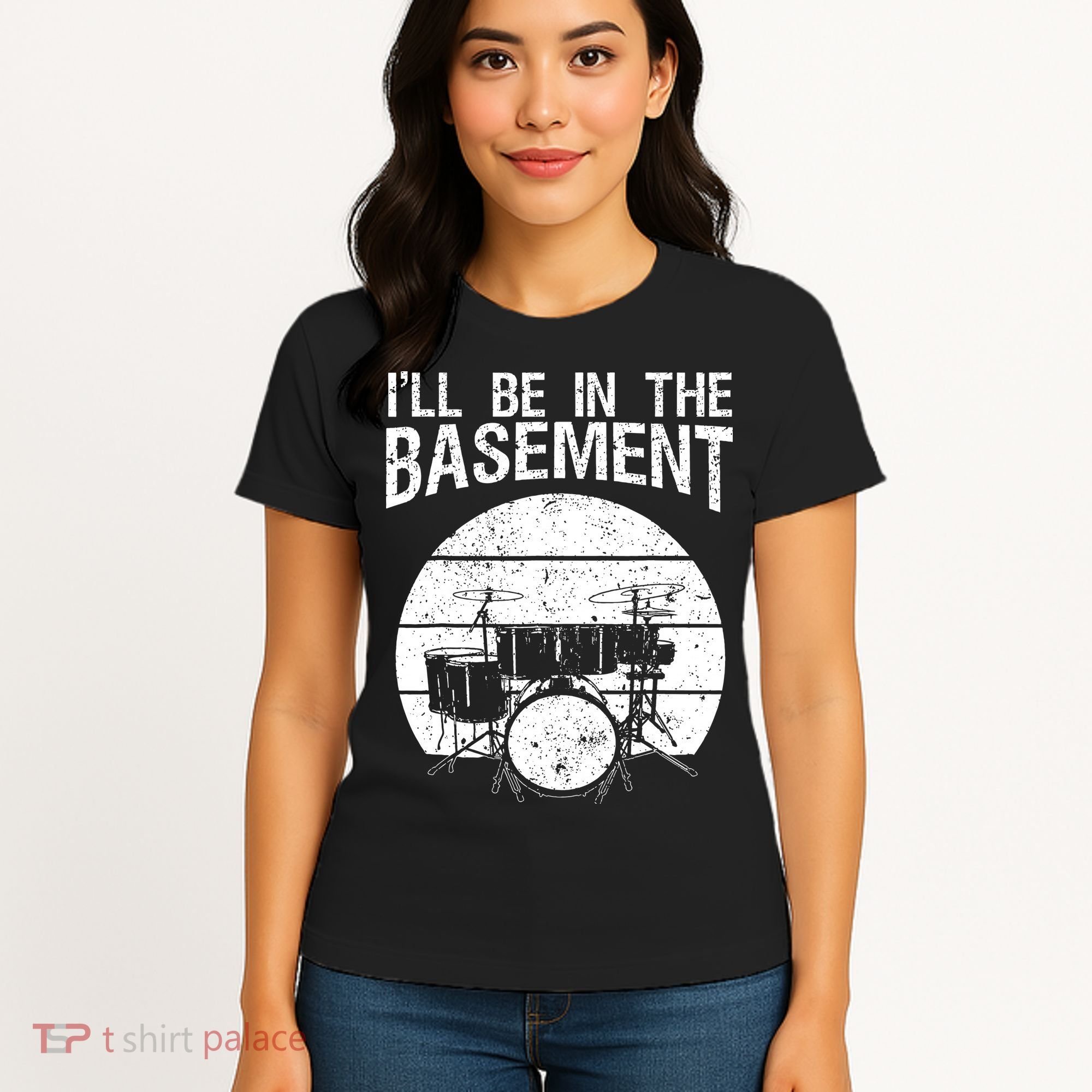 I'll Be In The Basement Drum Set Drumming Drummer Women's T-Shirt