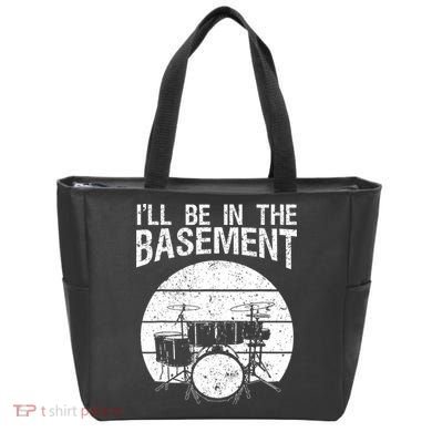 I'll Be In The Basement Drum Set Drumming Drummer Tote Bag