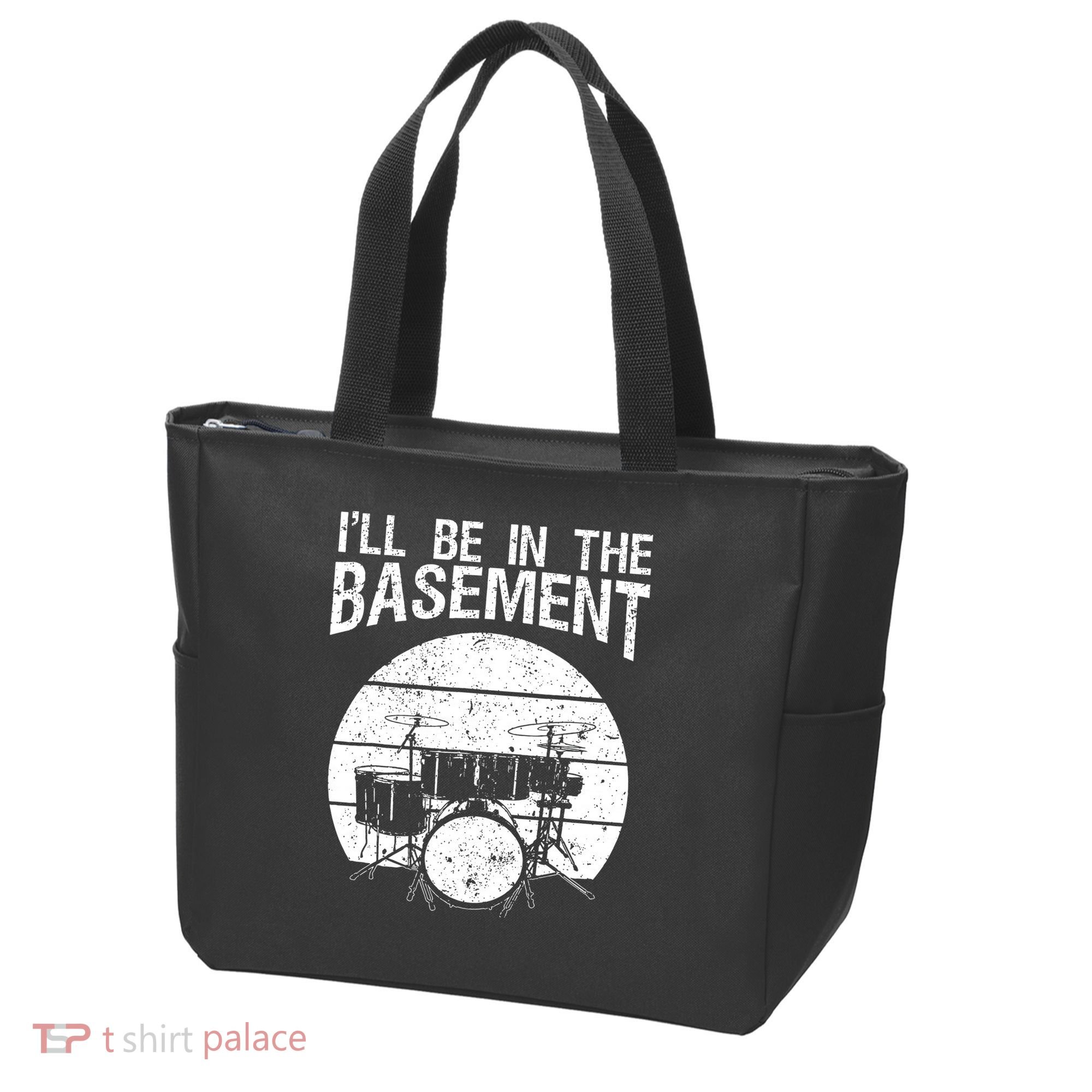 I'll Be In The Basement Drum Set Drumming Drummer Tote Bag
