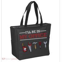Ill Be In My Office Funny Handyman Woodworking Gift Ideas Tote Bag thumb 2