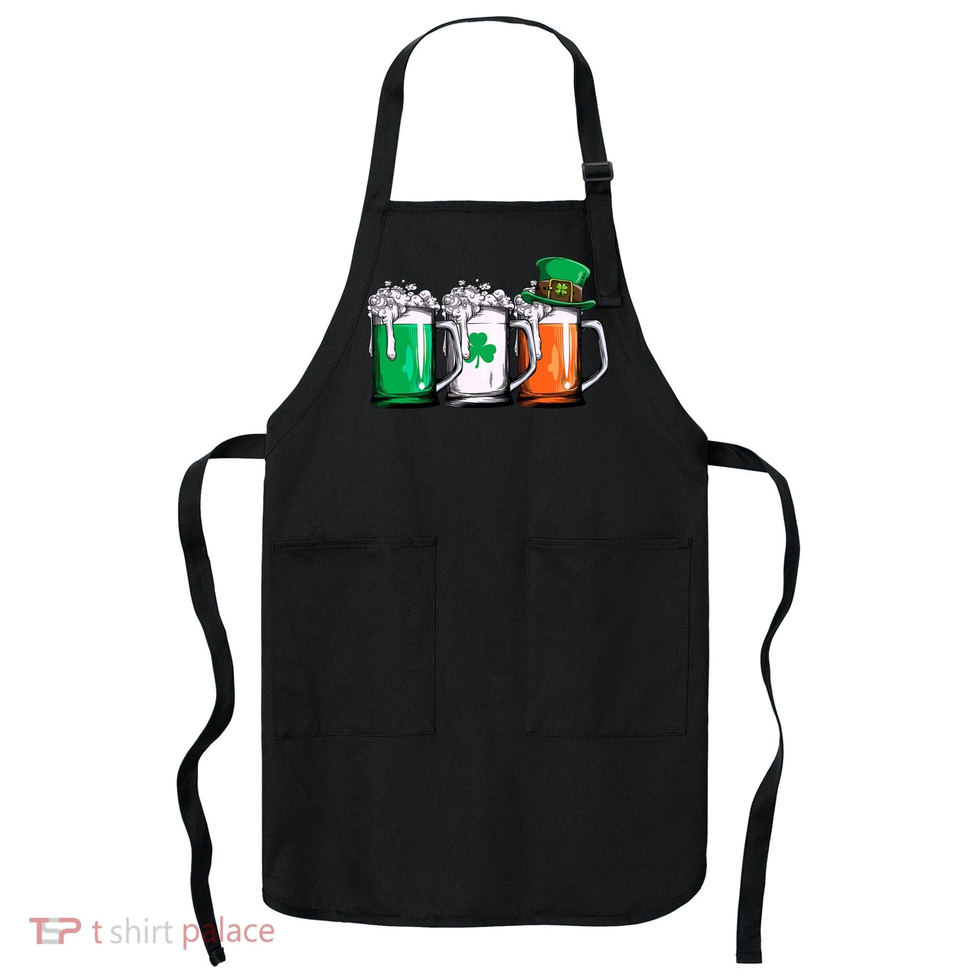 Irish Beer Ireland Flag St Patricks Day Men Women Leprechaun Apron