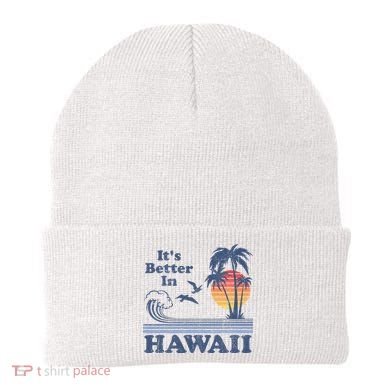 It's Better In Hawaii Beach Vacation Retro Vintage 80's 70's Beanie