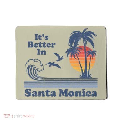 Its Better In Santa Monica California Retro Vintage 80s 70s Mousepad