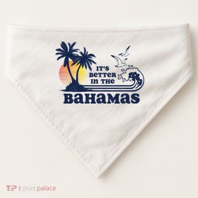 It's Better In The Bahamas Vintage 80s 70s Graphic USA-Made Doggie Bandana