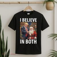 I Believe In Both Trump And Santa Funny Pro Trump Christmas T-Shirt thumb 2