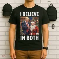 I Believe In Both Trump And Santa Funny Pro Trump Christmas T-Shirt thumb 6