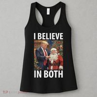 I Believe In Both Trump And Santa Funny Pro Trump Christmas Women's Tank Top thumb 3
