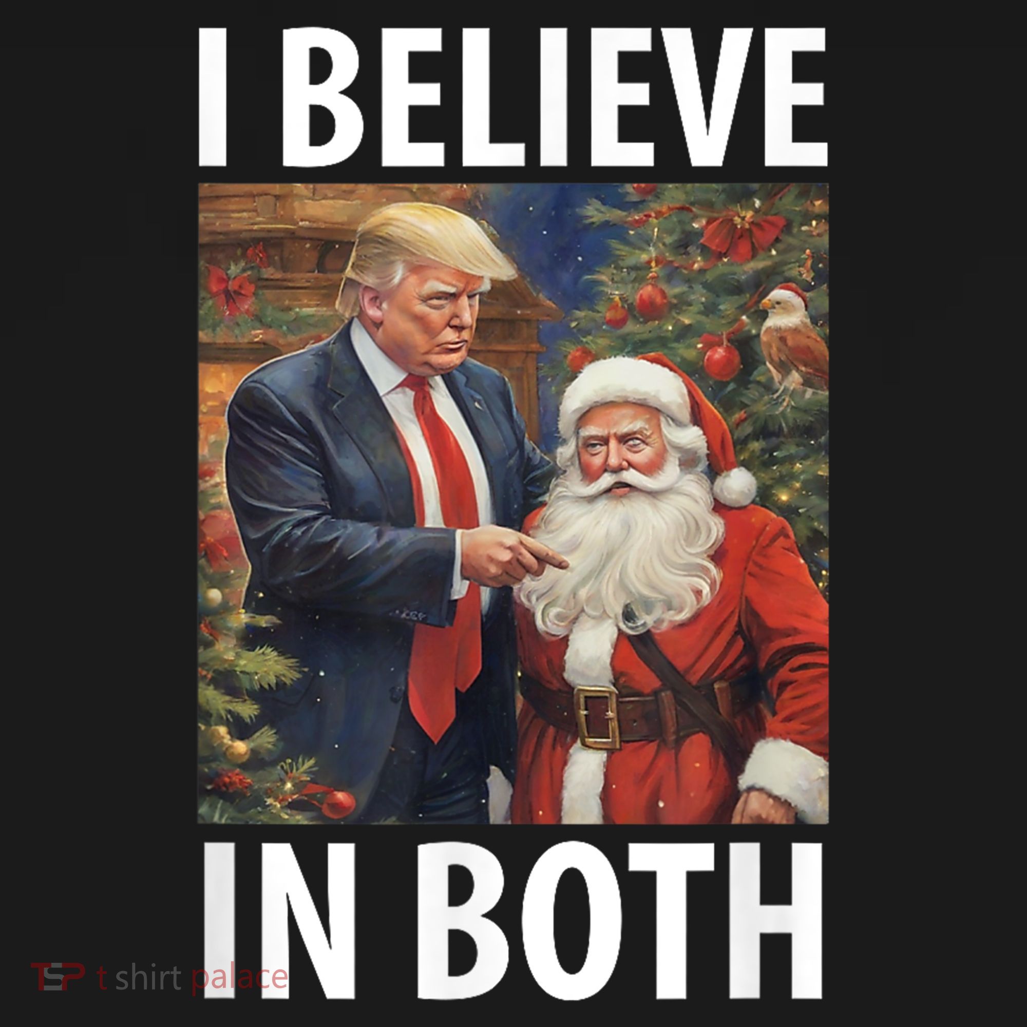 I Believe In Both Trump And Santa Funny Pro Trump Christmas Women's Tank Top