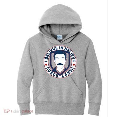 I Believe In Believe Coach Lasso Emblem Kids Hoodie