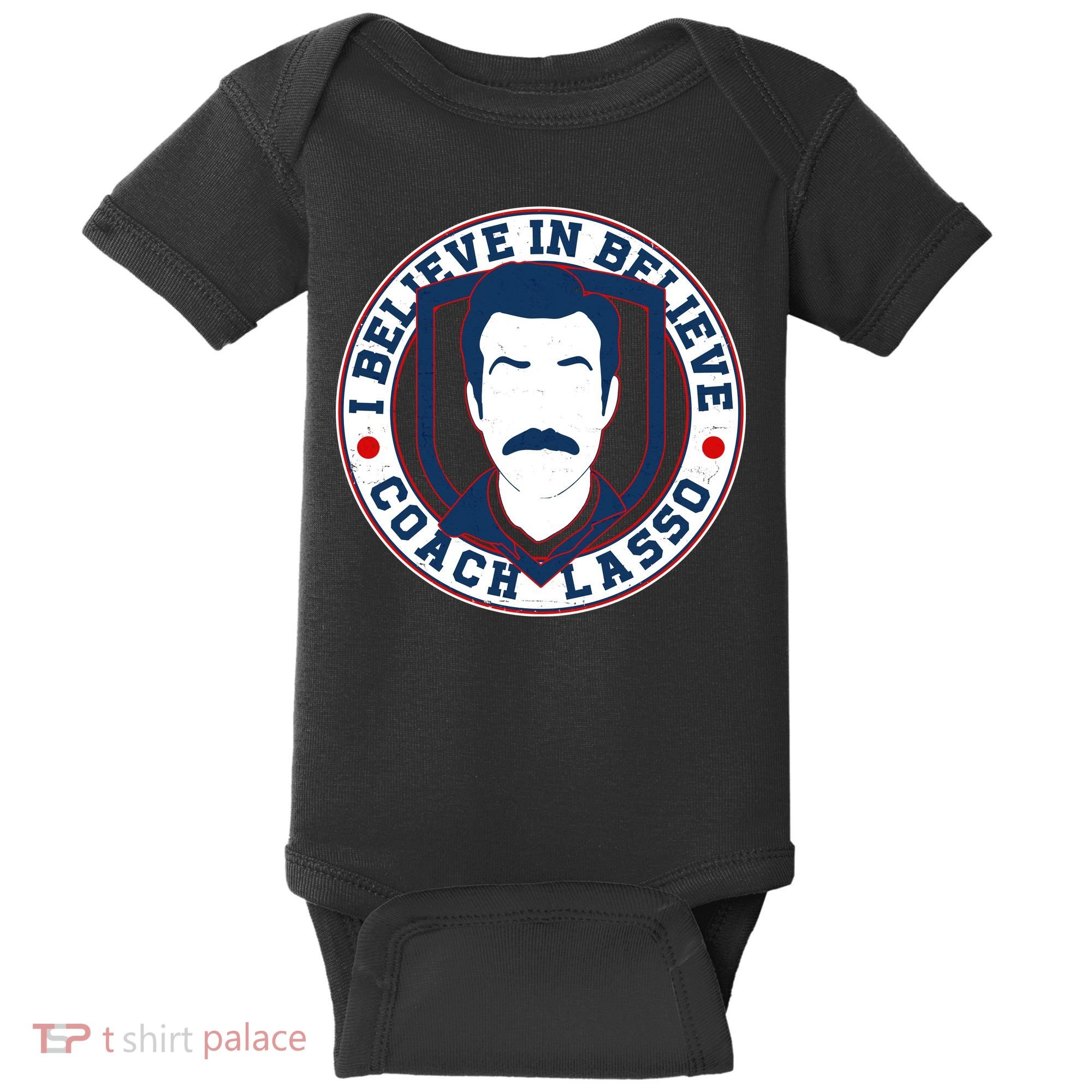 I Believe In Believe Coach Lasso Emblem Baby Bodysuit
