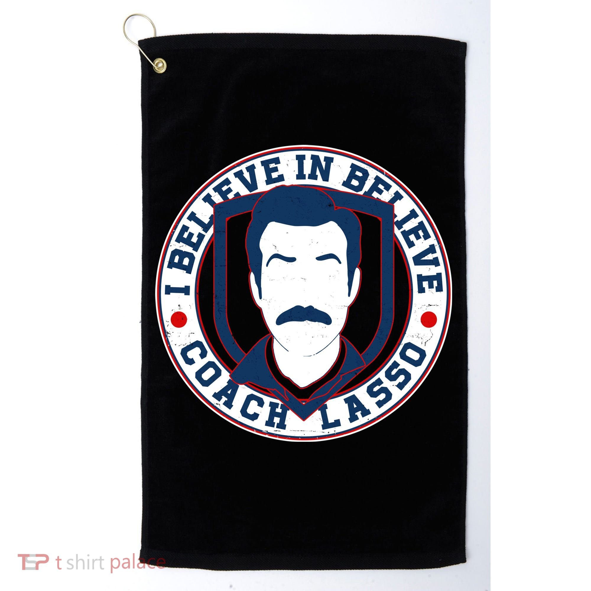 I Believe In Believe Coach Lasso Emblem Golf Towel