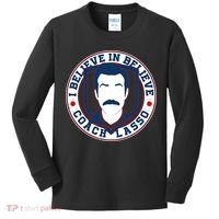 I Believe In Believe Coach Lasso Emblem Kids Long Sleeve Shirt thumb 0