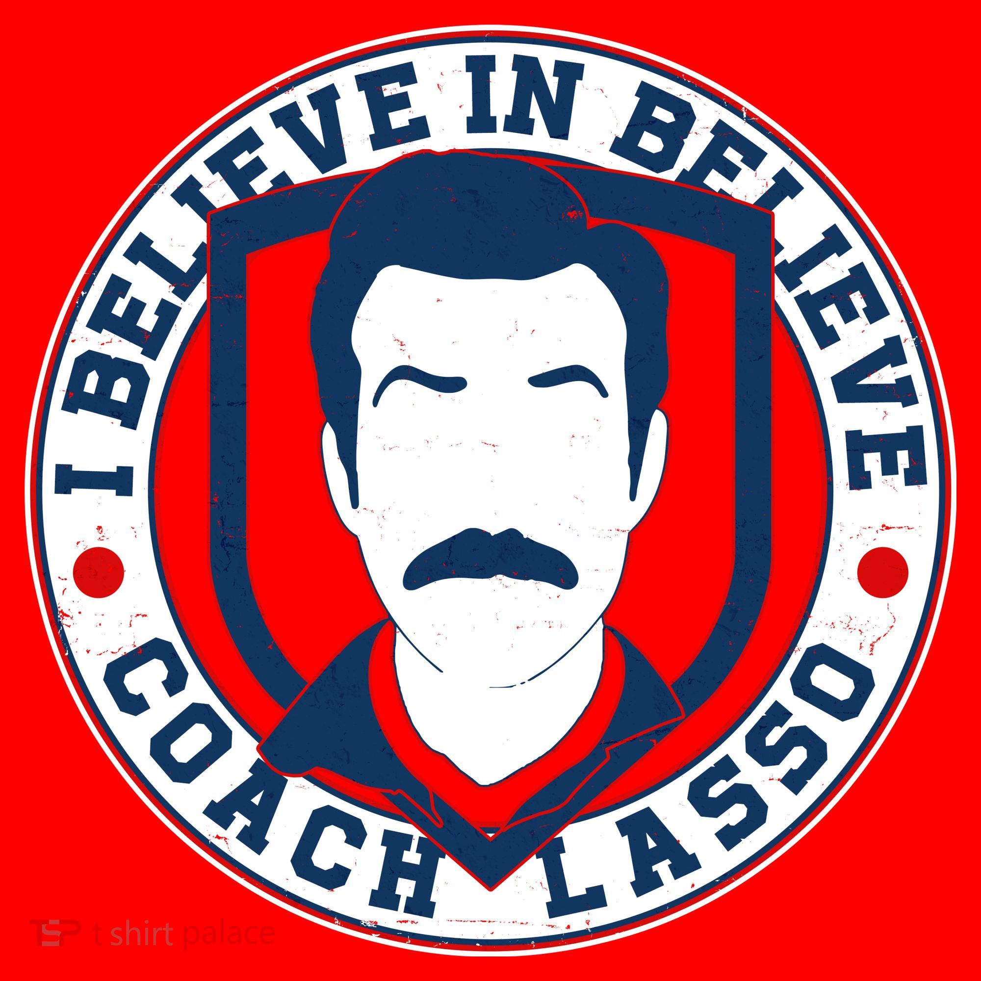 I Believe In Believe Coach Lasso Emblem Santa Hat