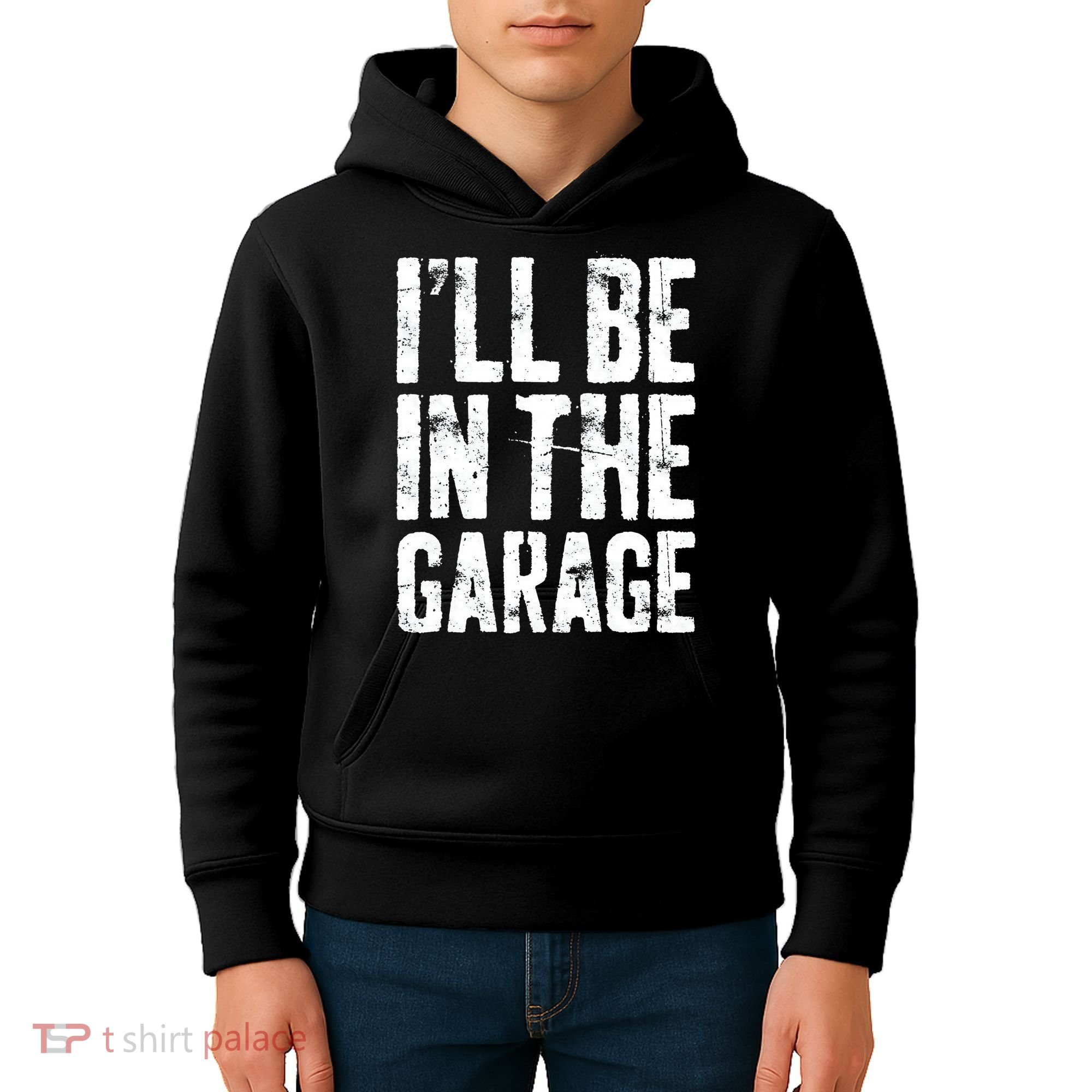 I'll Be In The Garage Mechanic Kids Hoodie