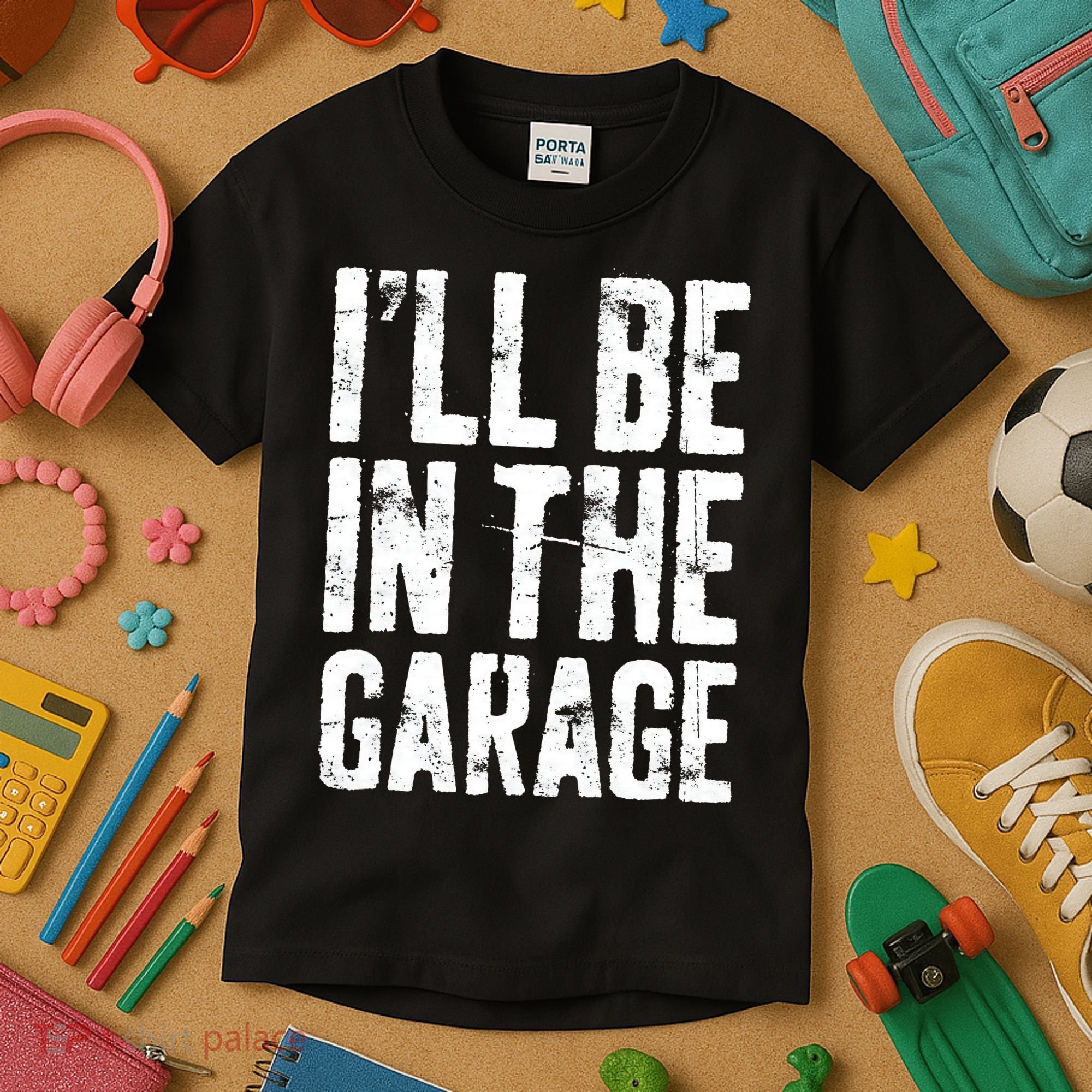 I'll Be In The Garage Mechanic Kids T-Shirt