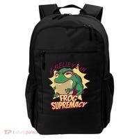 I Believe In Frog Supremacy Funny Backpack thumb 0