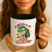 I Believe In Frog Supremacy Funny Coffee Mug thumb 3
