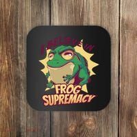 I Believe In Frog Supremacy Funny Coaster thumb 0