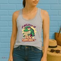 I Believe In Frog Supremacy Funny Women's Tank Top thumb 2