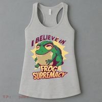 I Believe In Frog Supremacy Funny Women's Tank Top thumb 3