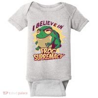I Believe In Frog Supremacy Funny Baby Bodysuit thumb 0