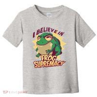 I Believe In Frog Supremacy Funny Toddler T-Shirt thumb 0