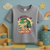 I Believe In Frog Supremacy Funny Toddler T-Shirt thumb 3