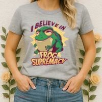 I Believe In Frog Supremacy Funny Women's T-Shirt thumb 2