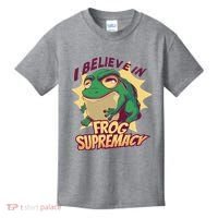 I Believe In Frog Supremacy Funny Kids T-Shirt thumb 0