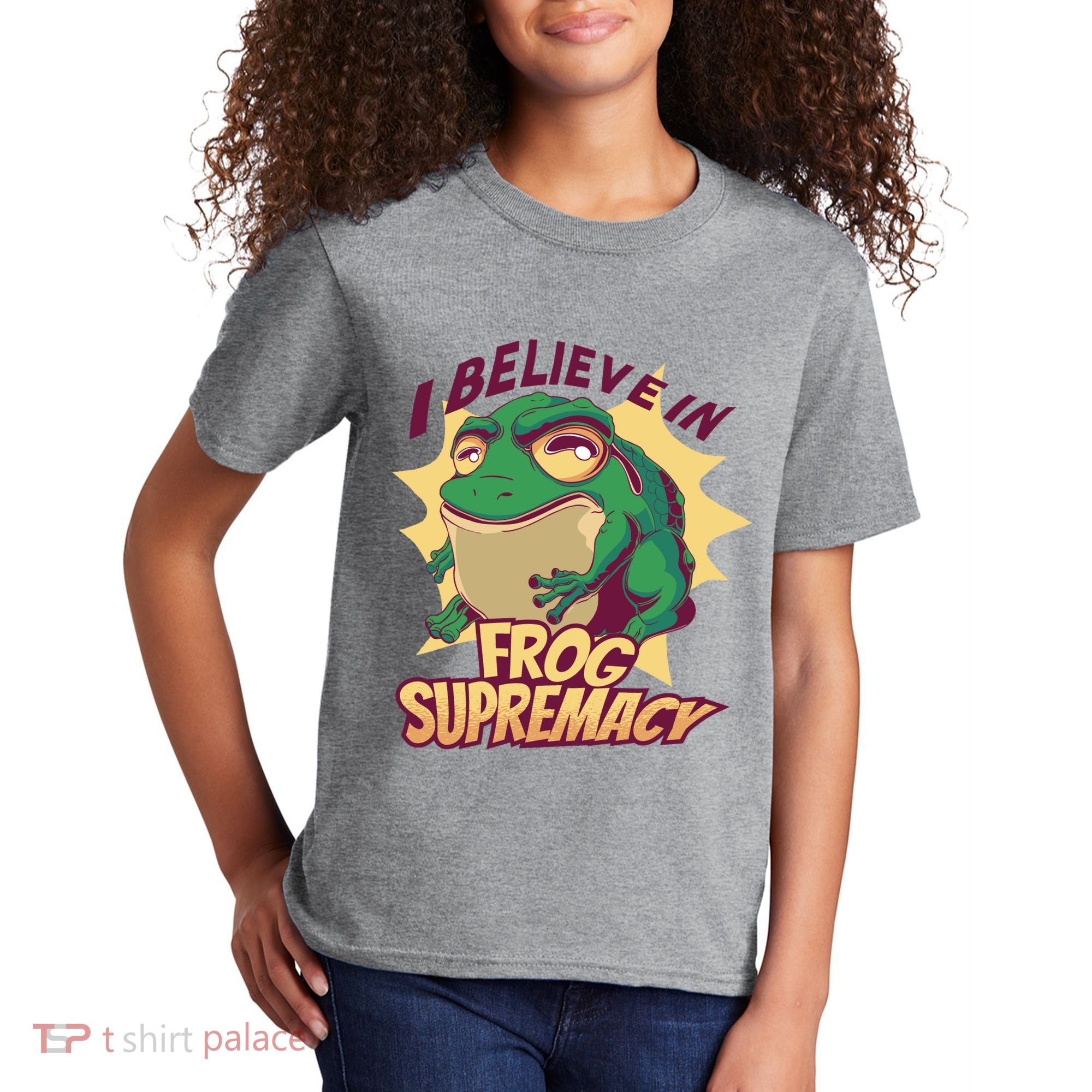 I Believe In Frog Supremacy Funny Kids T-Shirt