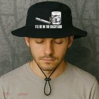 I'll Be In The Backyard Cigar & Whiskey Lover Bucket Hat thumb 2