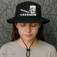 I'll Be In The Backyard Cigar & Whiskey Lover Bucket Hat thumb 3