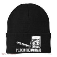 I'll Be In The Backyard Cigar & Whiskey Lover Beanie thumb 0