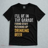 ILl Be In The Garage Drinking Beer Vintage Mechanic Car T-Shirt thumb 5