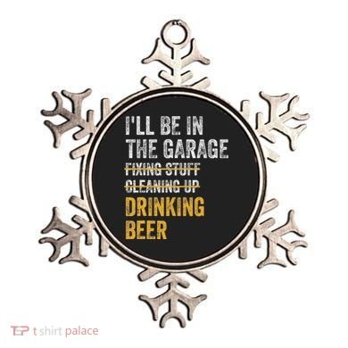 ILl Be In The Garage Drinking Beer Vintage Mechanic Car Ornament